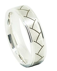 6mm Wedding Ring W7504 | Gents Pattern - Laser Engraving Wedding Ring